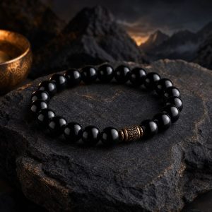 Obsidian Night Shield Bracelet as symbolic grounding jewelry