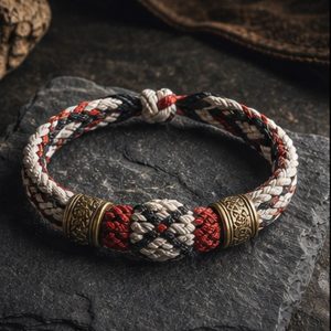 Snow Lion Braided Protection Cord dark Tibetan-inspired product scene